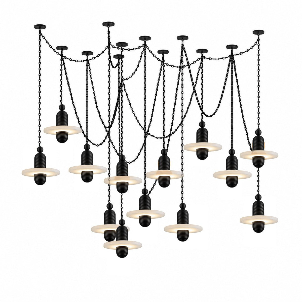 Alabaster Chandelier Modern — Chandelier | Maison Monashee — view 12