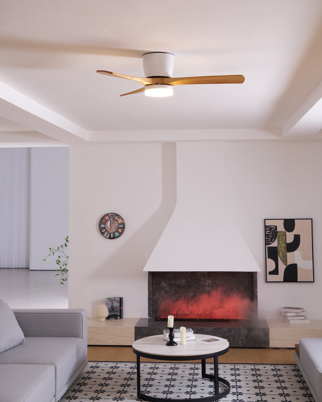Grey Ceiling Fan with Light — Ceiling Fan | Maison Monashee — view 55