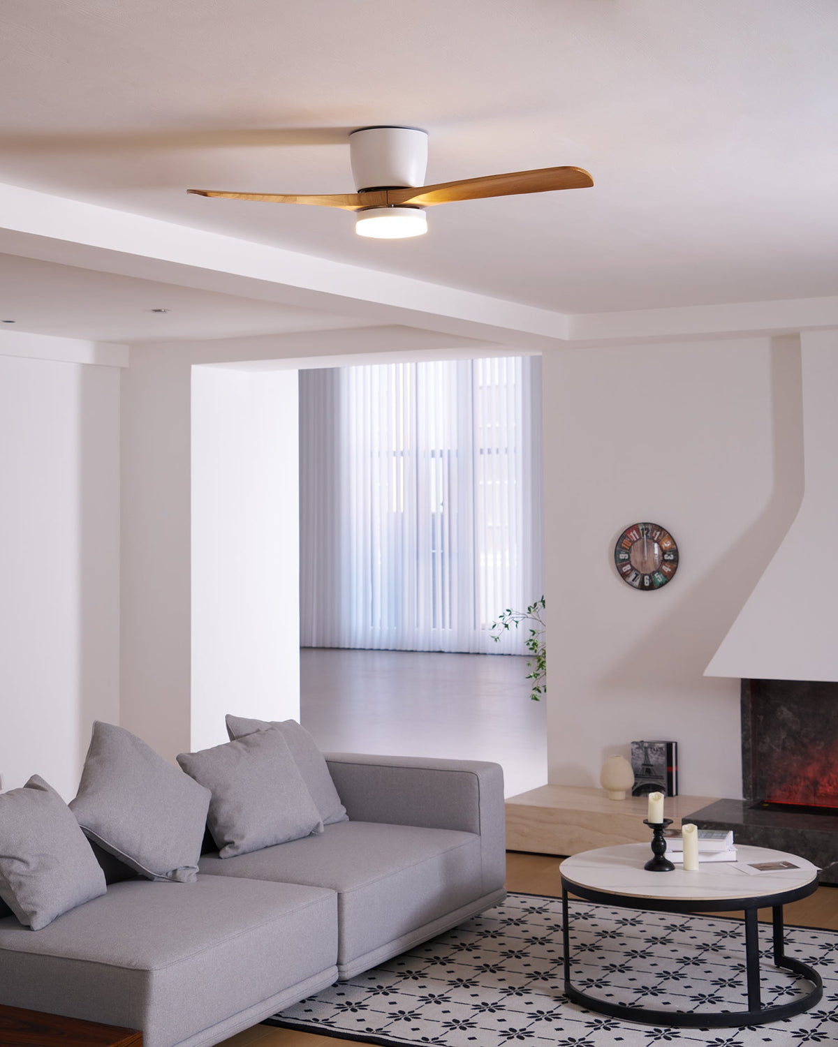 Grey Ceiling Fan with Light — Ceiling Fan | Maison Monashee — view 56