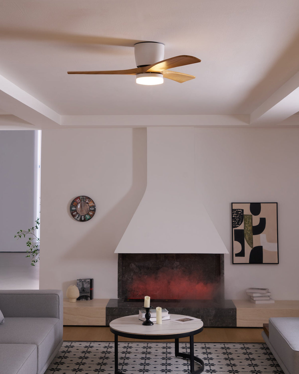 Grey Ceiling Fan with Light — Ceiling Fan | Maison Monashee — view 58