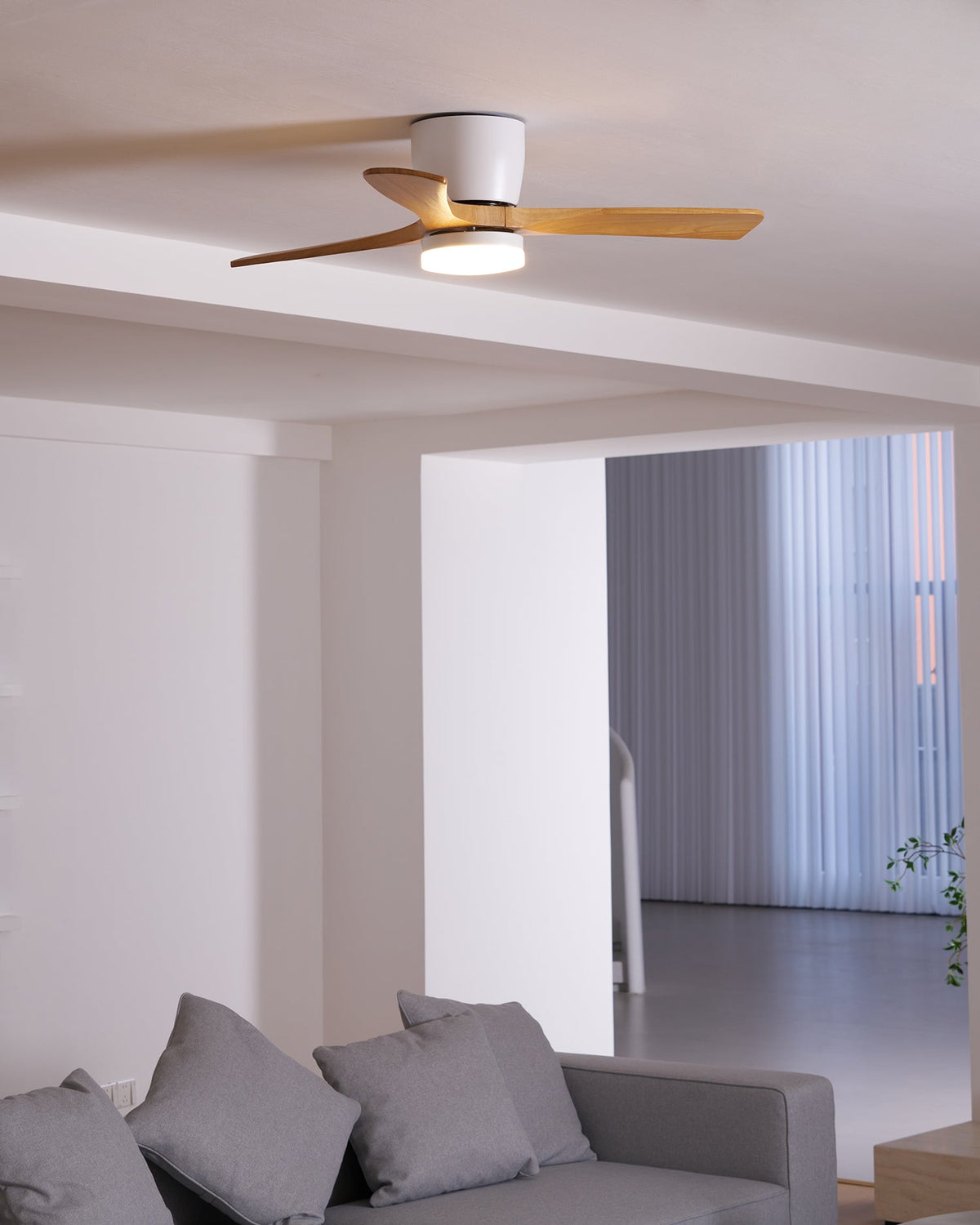 Grey Ceiling Fan with Light — Ceiling Fan | Maison Monashee — view 62