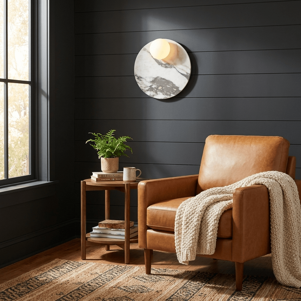 Round Flat Wall Light — Wall Sconce | Maison Monashee — view 3
