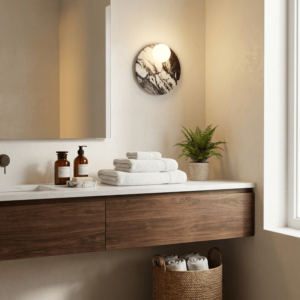 Round Flat Wall Light — Wall Sconce | Maison Monashee — view 6