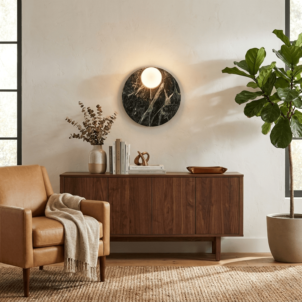 Round Flat Wall Light — Wall Sconce | Maison Monashee — view 5