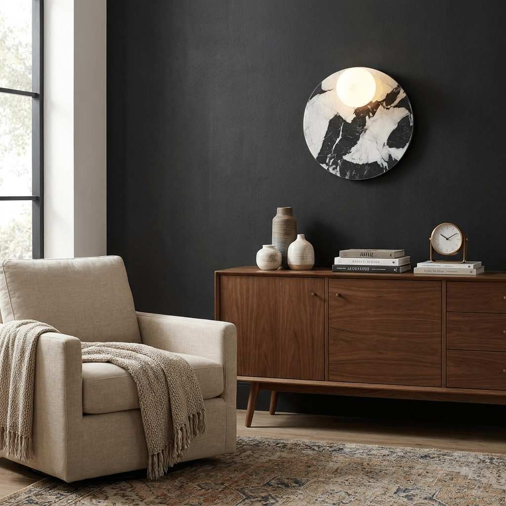 Round Flat Wall Light — Wall Sconce | Maison Monashee — view 9