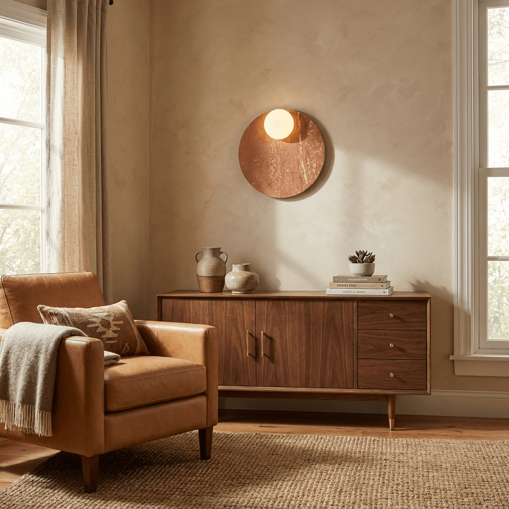 Round Flat Wall Light — Wall Sconce | Maison Monashee — view 8