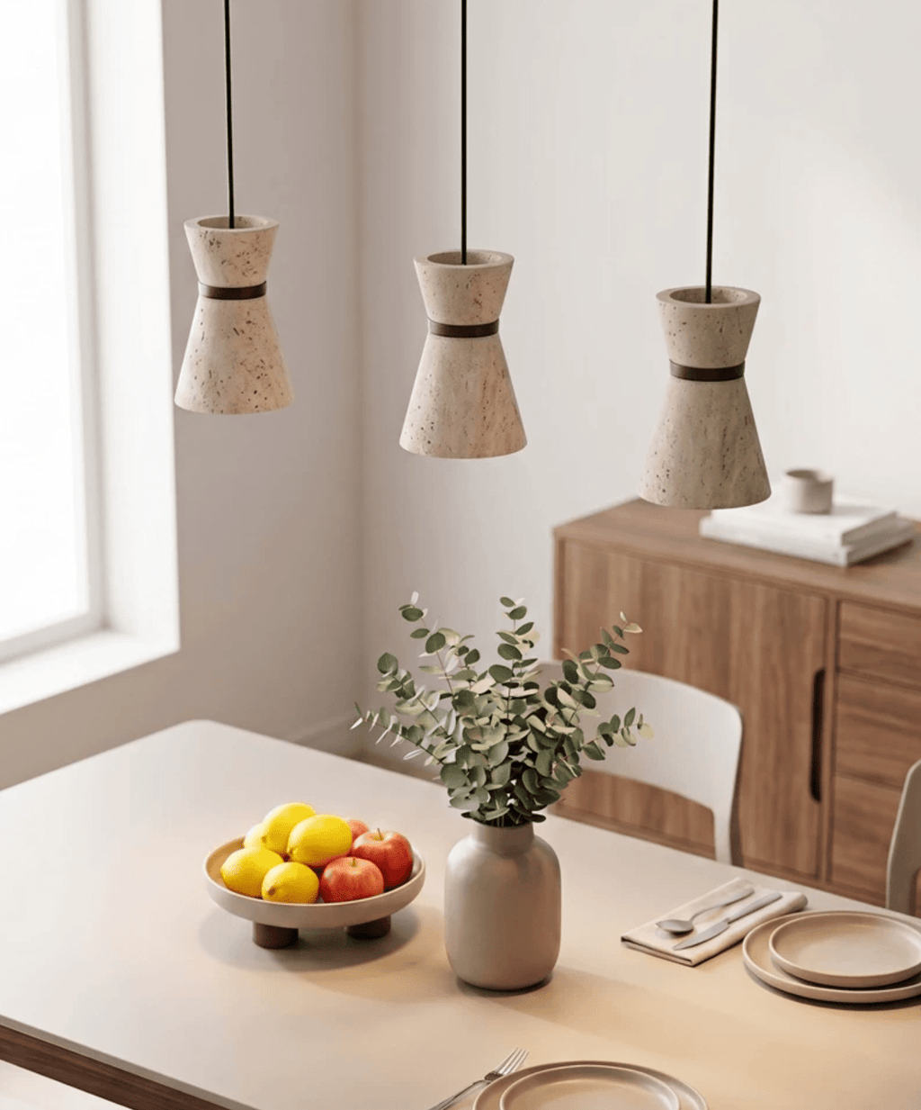 Travertine Pendant Light — Pendant Light | Maison Monashee — view 2