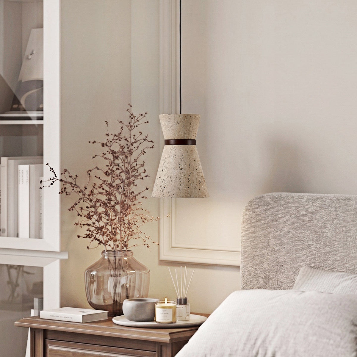 Travertine Pendant Light — Pendant Light | Maison Monashee — view 3