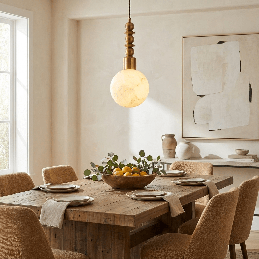 White Beaded Pendant Light — Pendant Light | Maison Monashee — view 2