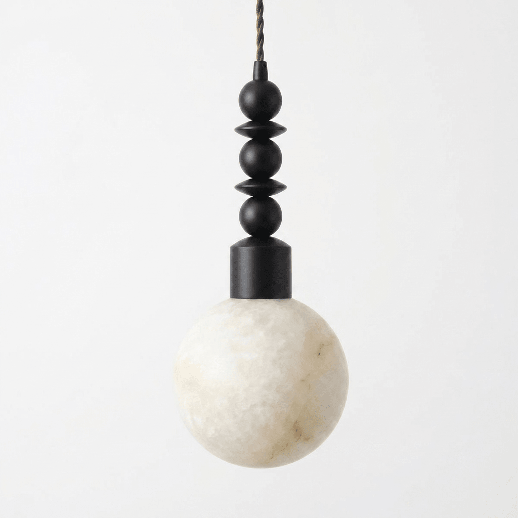 White Beaded Pendant Light — Pendant Light | Maison Monashee — view 13