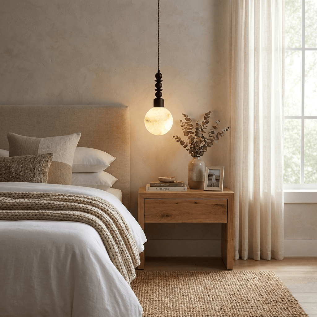 White Beaded Pendant Light — Pendant Light | Maison Monashee — view 6
