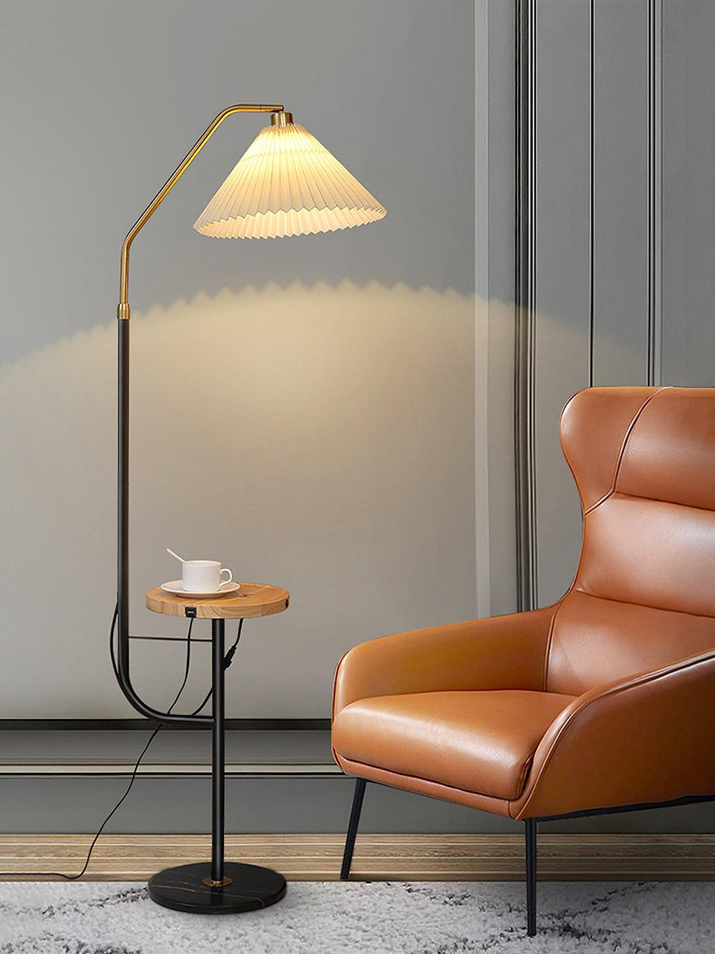 Floor Lamp with Marble Table — Floor Lamp | Maison Monashee — view 16