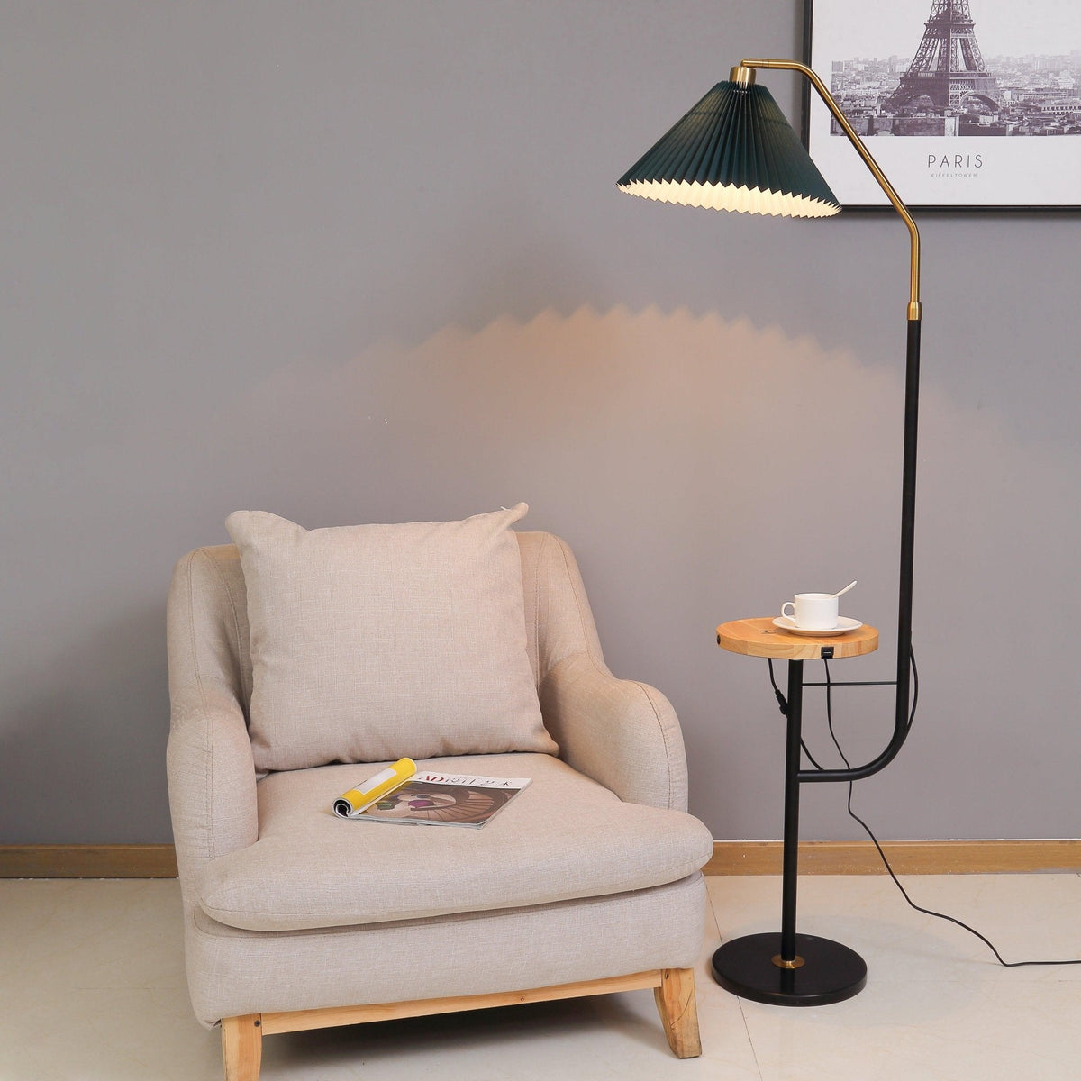 Floor Lamp with Marble Table — Floor Lamp | Maison Monashee — view 34