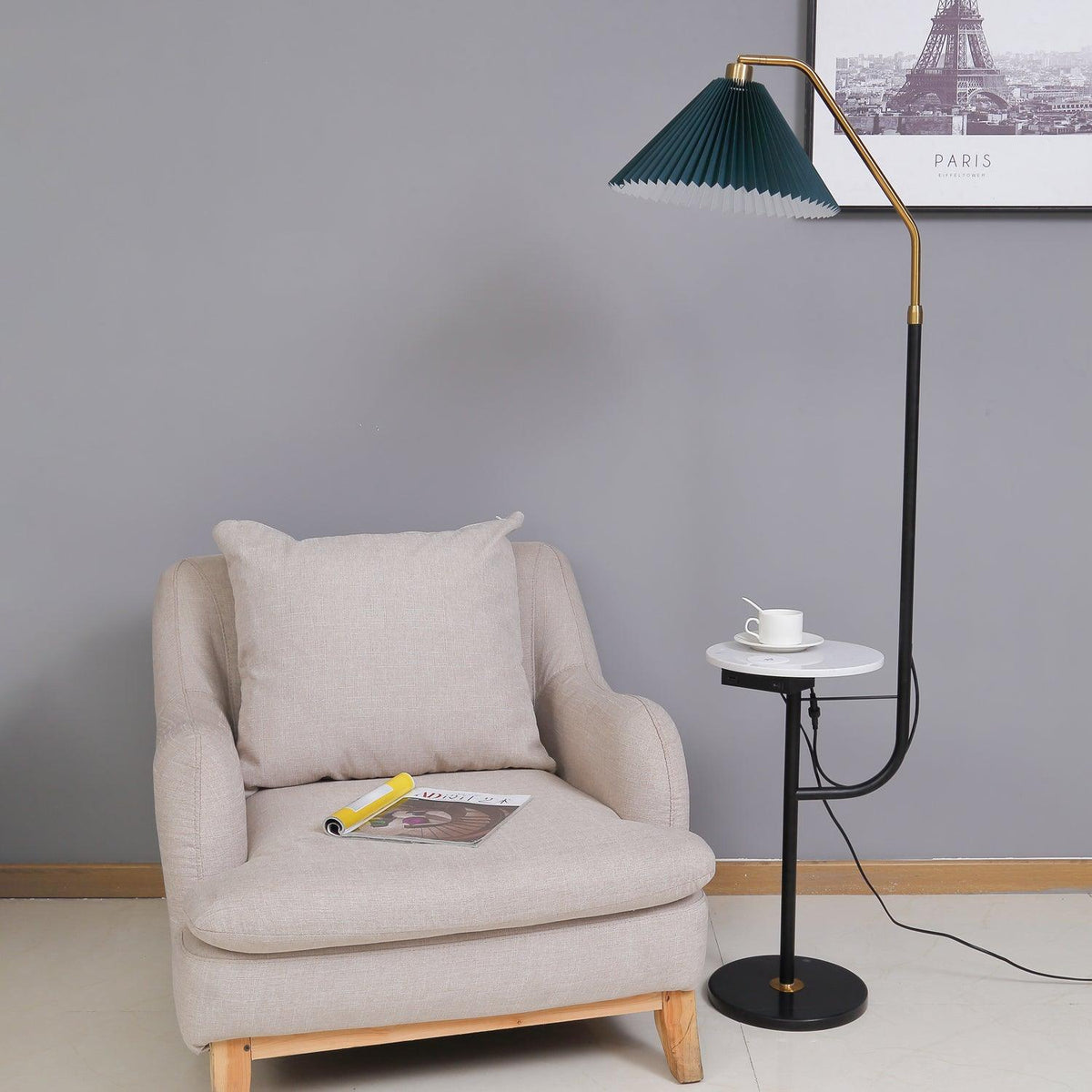 Floor Lamp with Marble Table — Floor Lamp | Maison Monashee — view 10