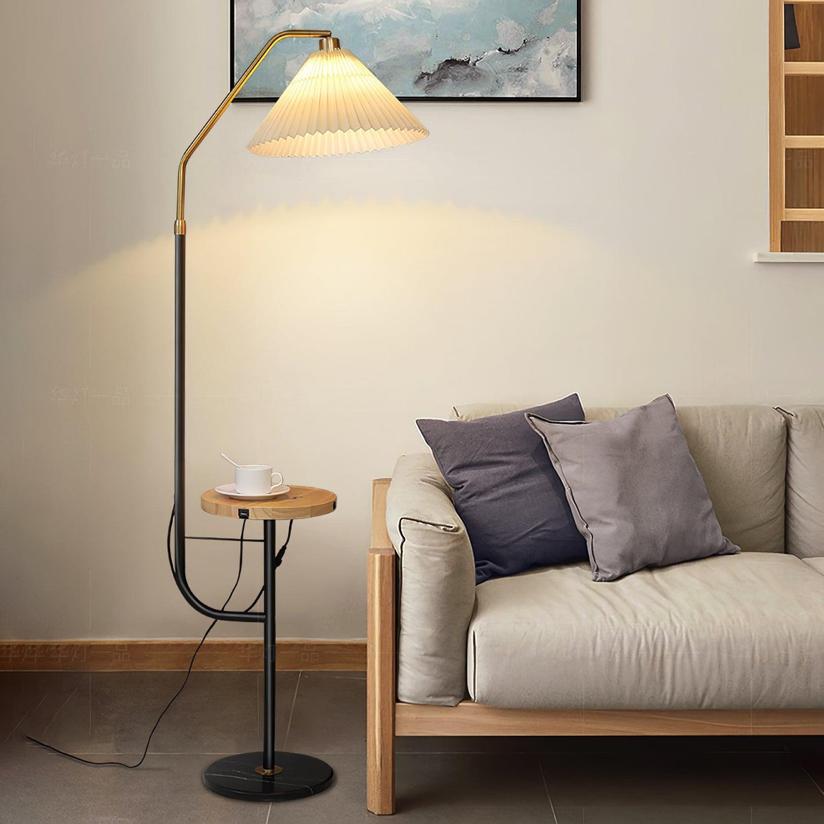 Floor Lamp with Marble Table — Floor Lamp | Maison Monashee — view 7