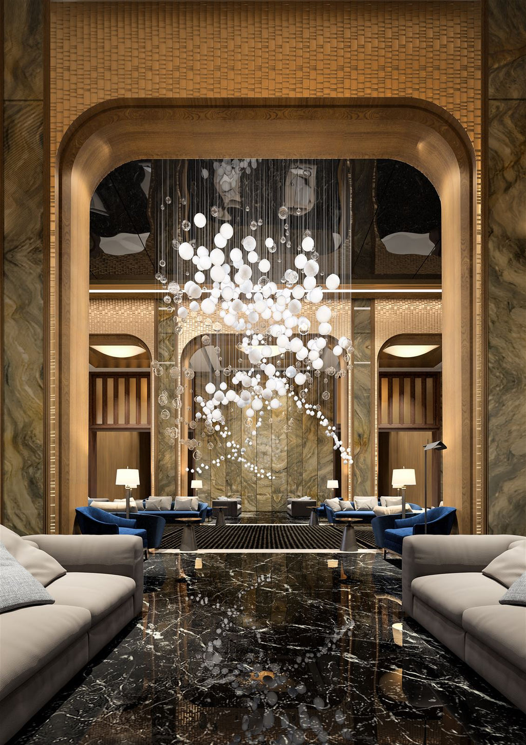 Clear Glass Bubble Chandelier — Chandelier | Maison Monashee — view 6