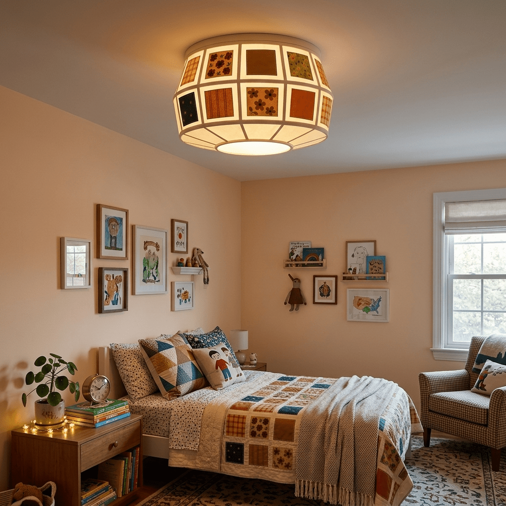 Fabric Drum Ceiling Light — Ceiling Light | Maison Monashee — view 2
