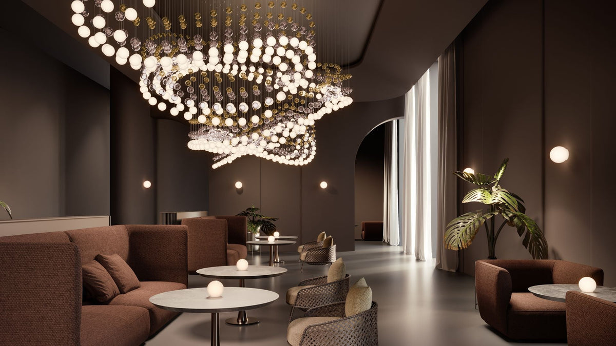 Modern Crystal Ball Chandelier — Chandelier | Maison Monashee — view 13
