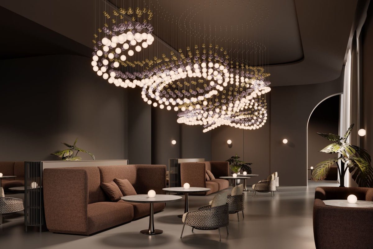 Modern Crystal Ball Chandelier — Chandelier | Maison Monashee — view 49