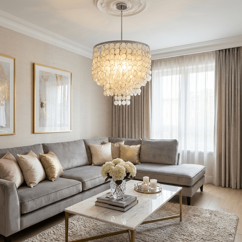 Pearl Shell Chandelier — Chandelier | Maison Monashee — view 3