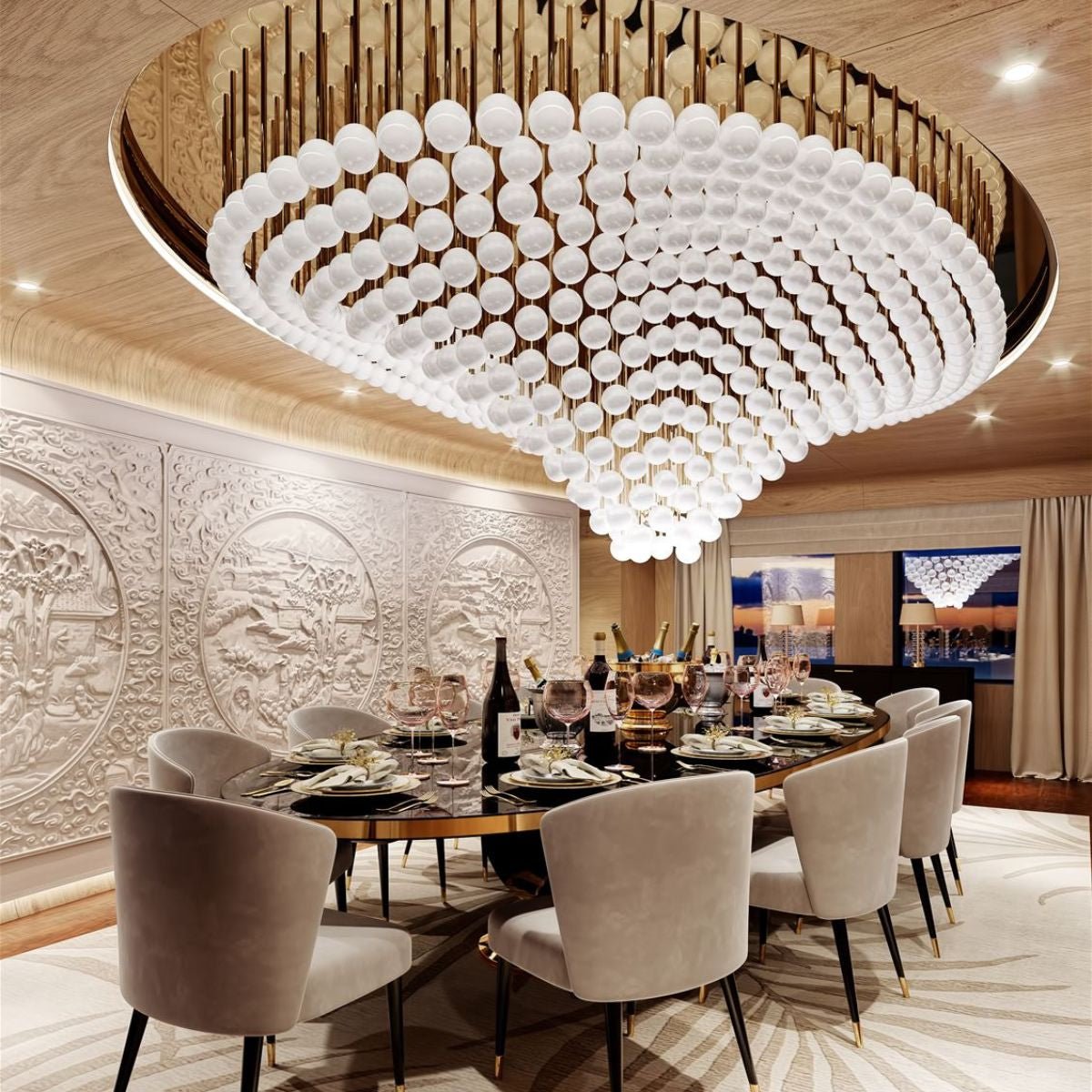 Beaded Crystal Chandelier — Chandelier | Maison Monashee — view 3