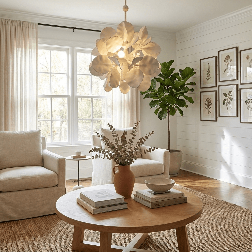 White Petal Chandelier — Chandelier | Maison Monashee — view 2