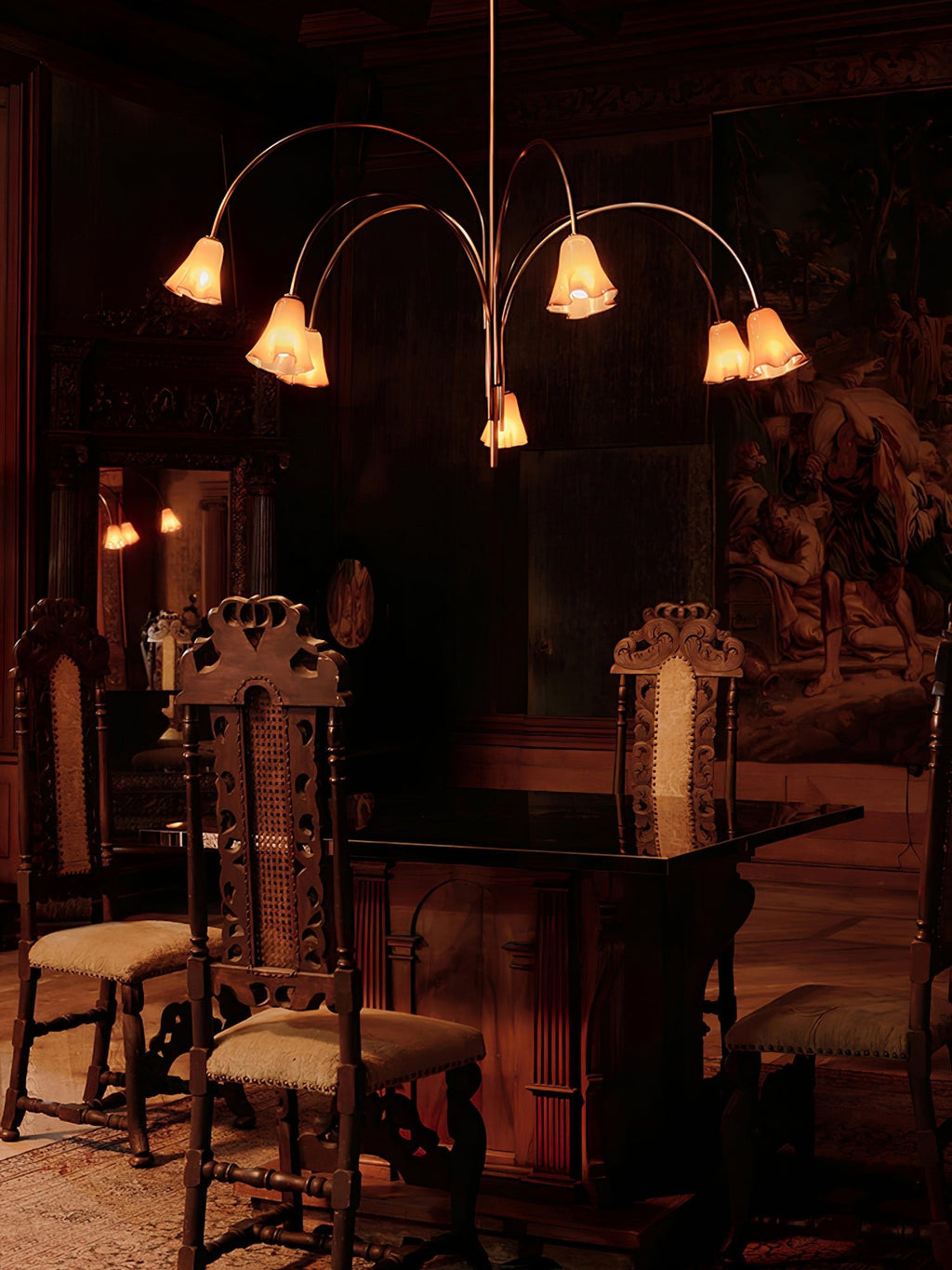 Bronze Glass Chandelier — Chandelier | Maison Monashee — view 8
