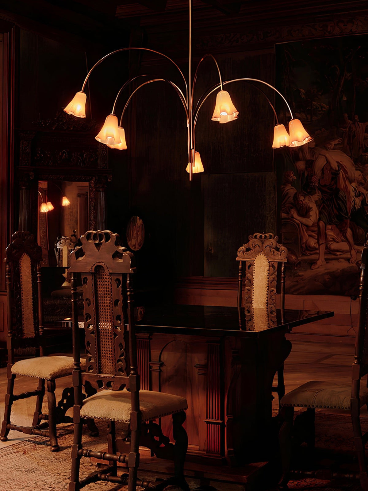 Bronze Glass Chandelier — Chandelier | Maison Monashee — view 8