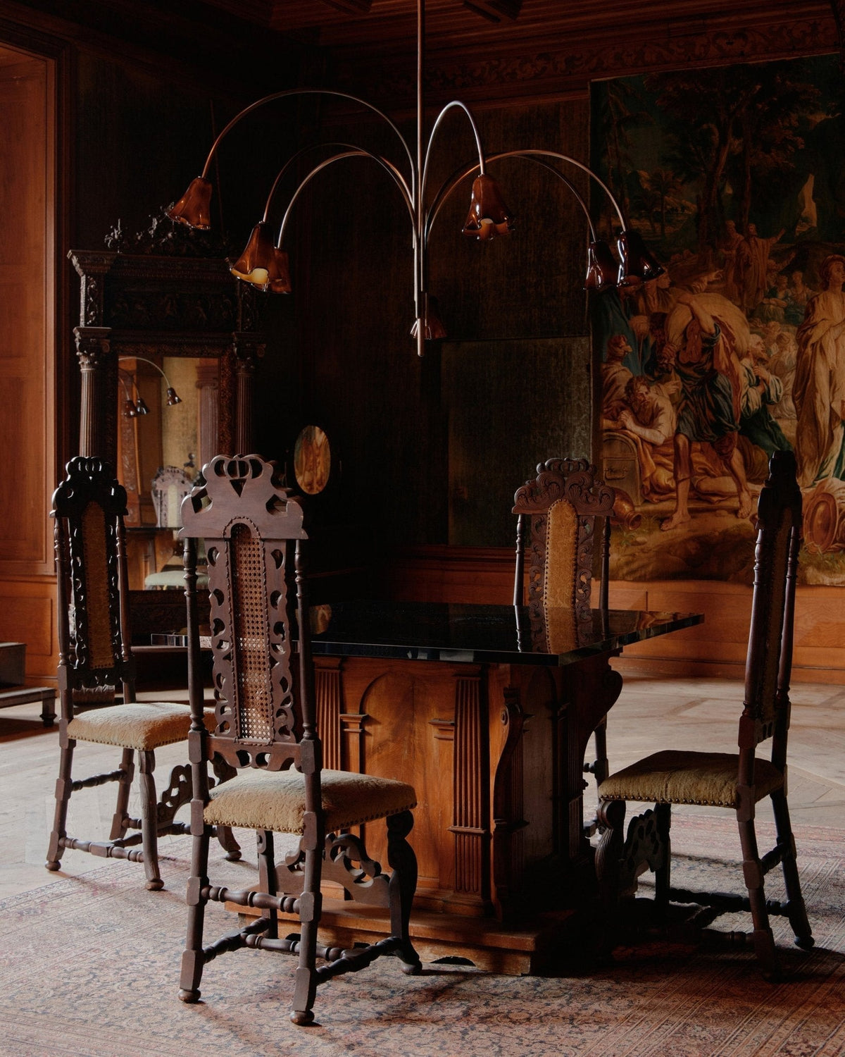 Bronze Glass Chandelier — Chandelier | Maison Monashee — view 36