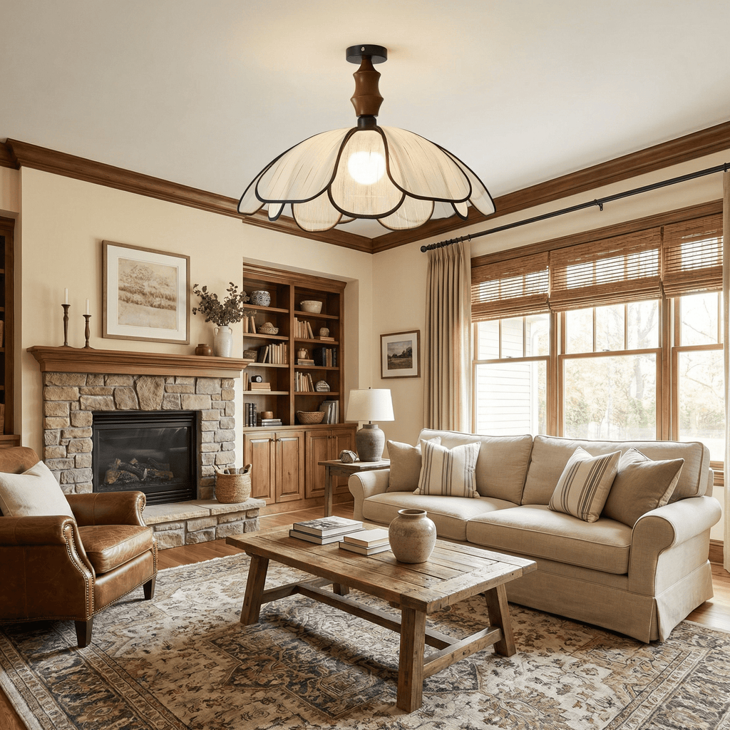 Fabric Flush Mount Ceiling Light — Ceiling Light | Maison Monashee — view 2