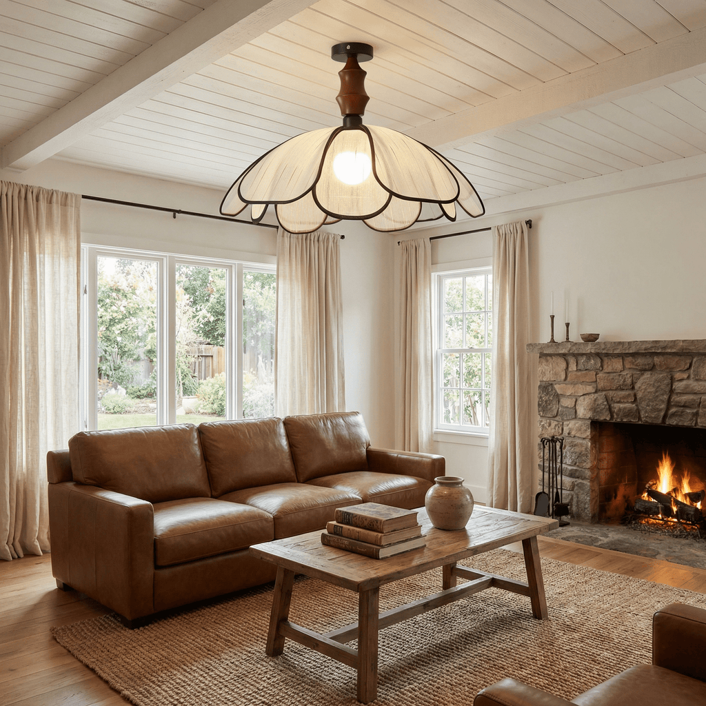Fabric Flush Mount Ceiling Light — Ceiling Light | Maison Monashee — view 3