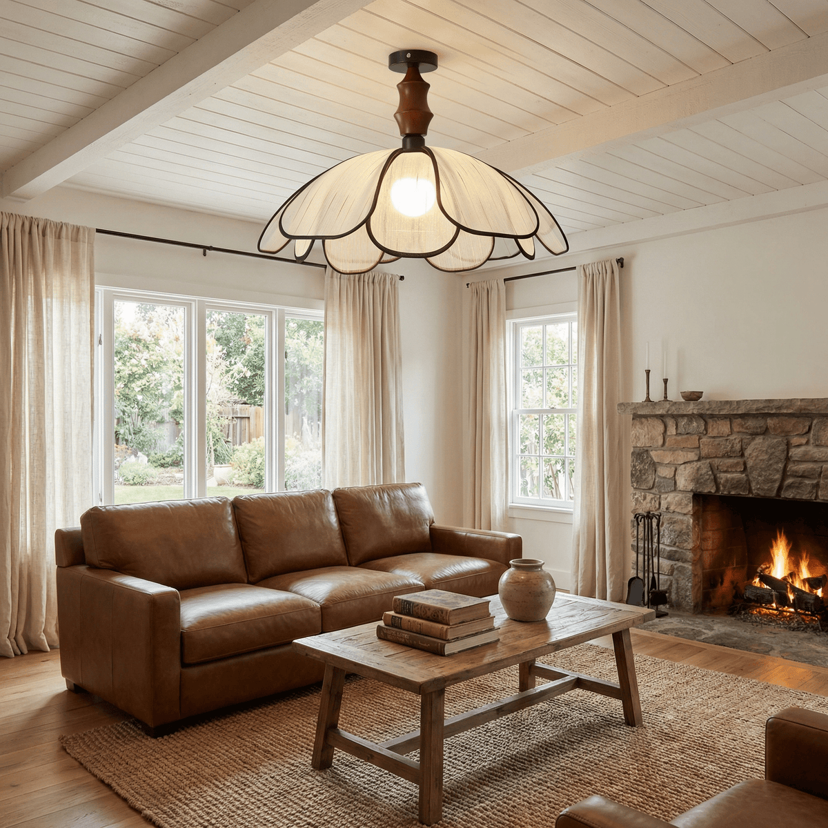 Fabric Flush Mount Ceiling Light — Ceiling Light | Maison Monashee — view 3