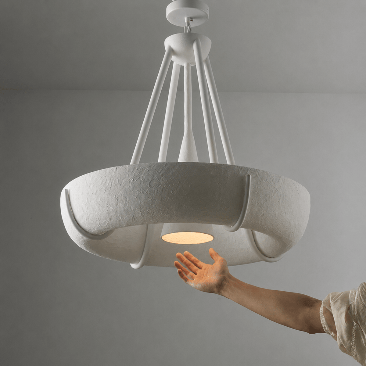White Drum Chandelier — Chandelier | Maison Monashee — view 10