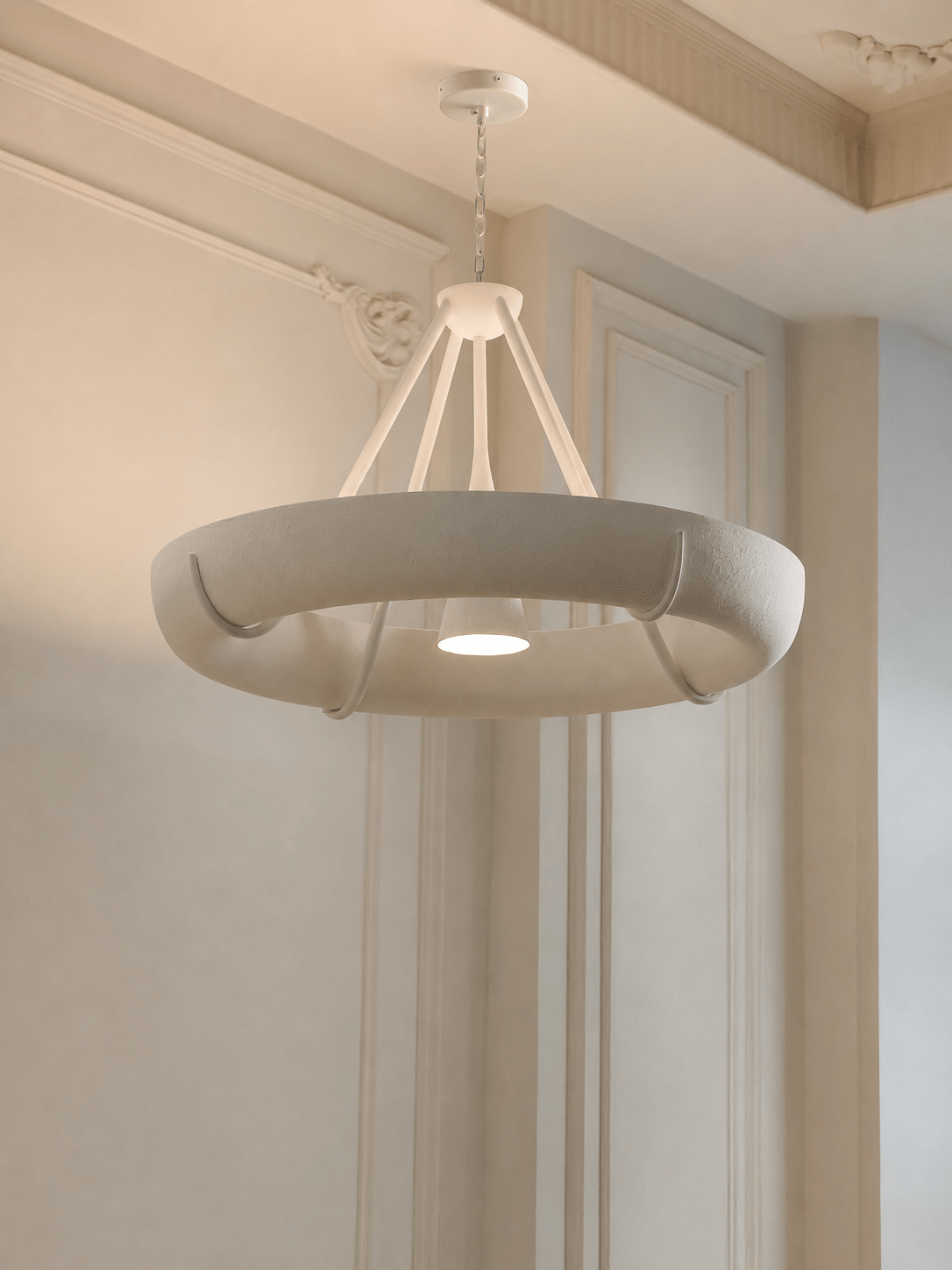 White Drum Chandelier — Chandelier | Maison Monashee — view 4