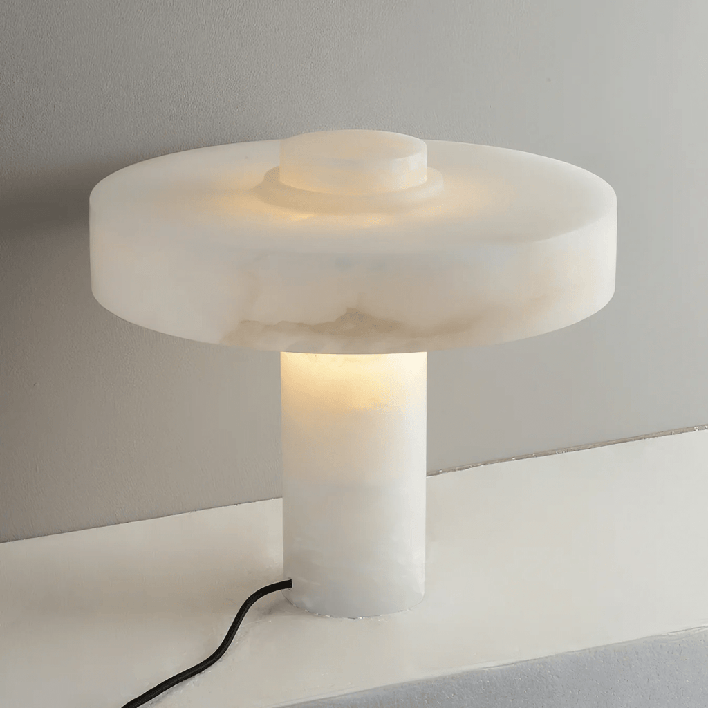 White Alabaster Table Lamp — Table Lamp | Maison Monashee — view 9