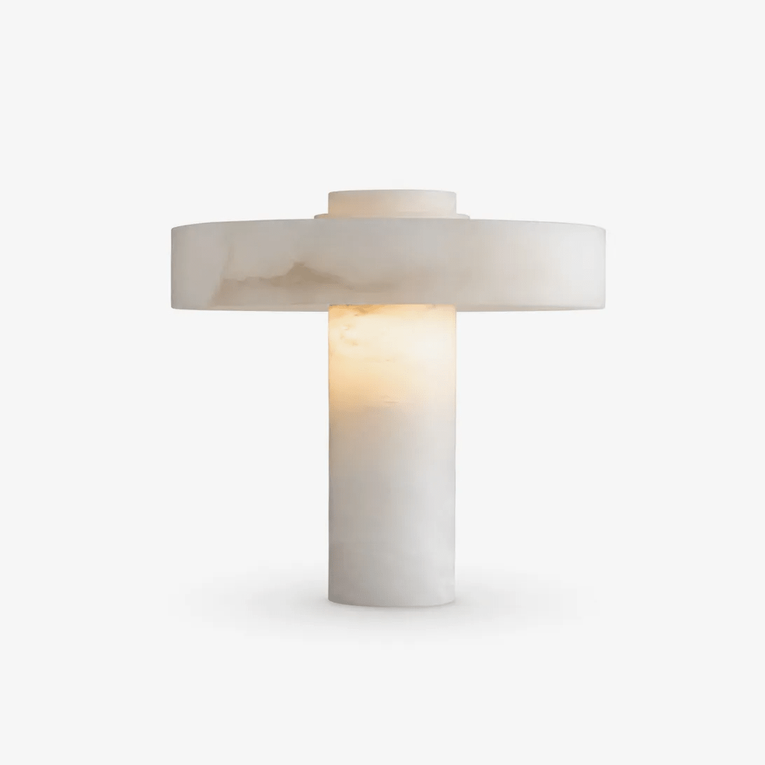 White Alabaster Table Lamp — Table Lamp | Maison Monashee