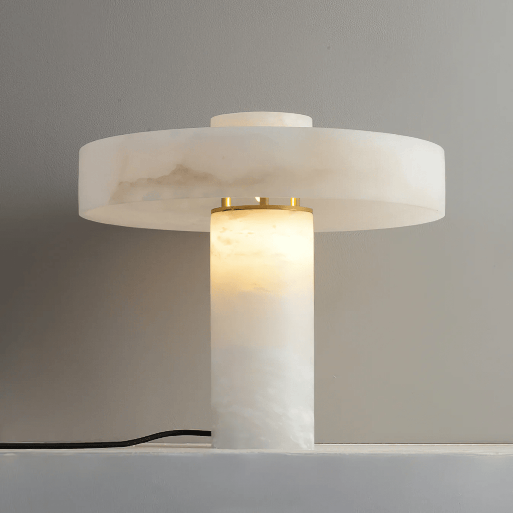 White Alabaster Table Lamp — Table Lamp | Maison Monashee — view 10