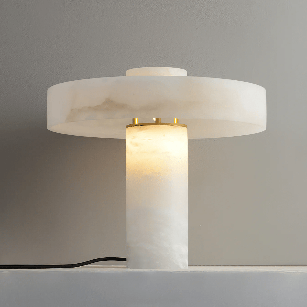 White Alabaster Table Lamp — Table Lamp | Maison Monashee — view 10