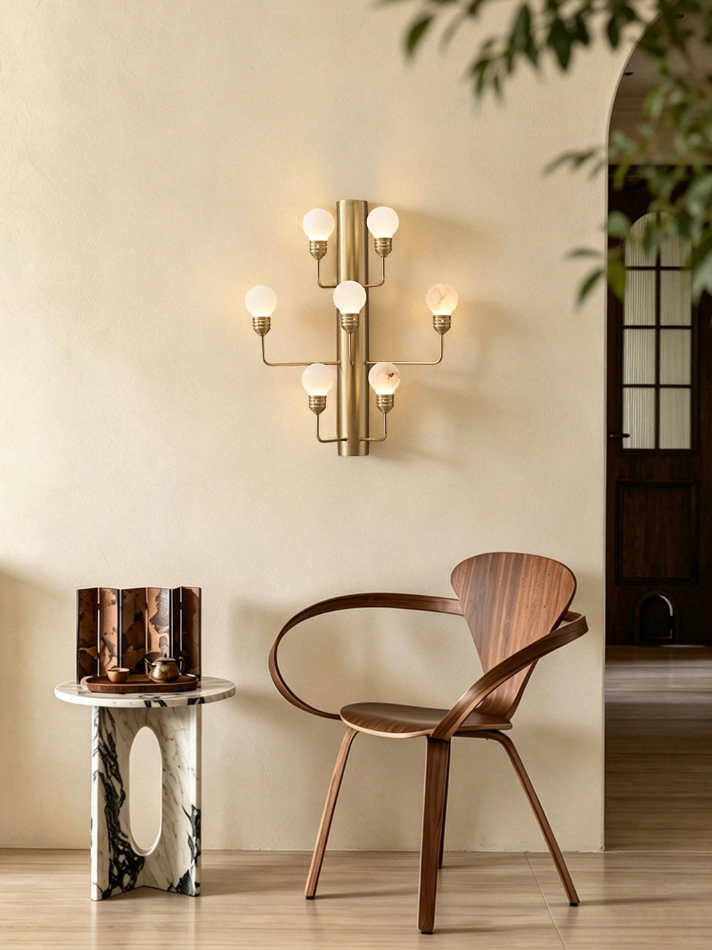 Alabaster Globe Sconce — Wall Sconce | Maison Monashee — view 2