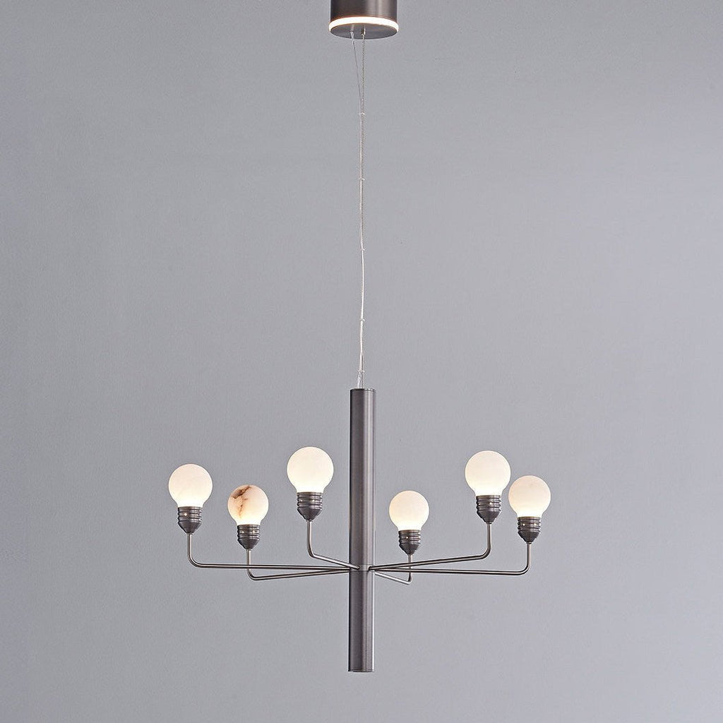 Alabaster Globe Chandelier — Chandelier | Maison Monashee — view 10