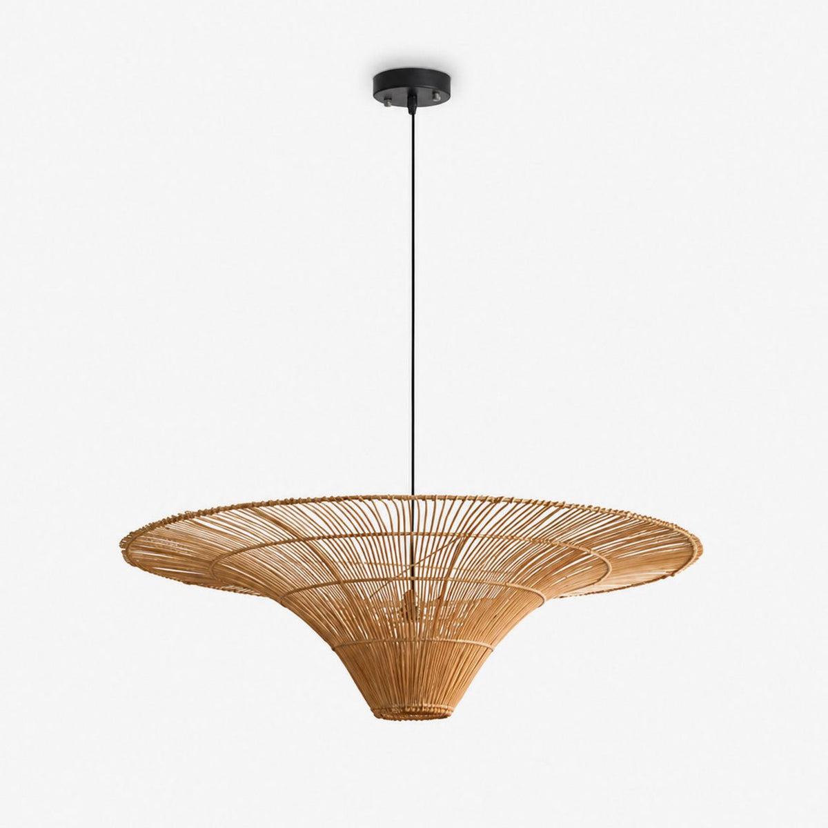 Wide Rattan Pendant Light — Pendant Light | Maison Monashee