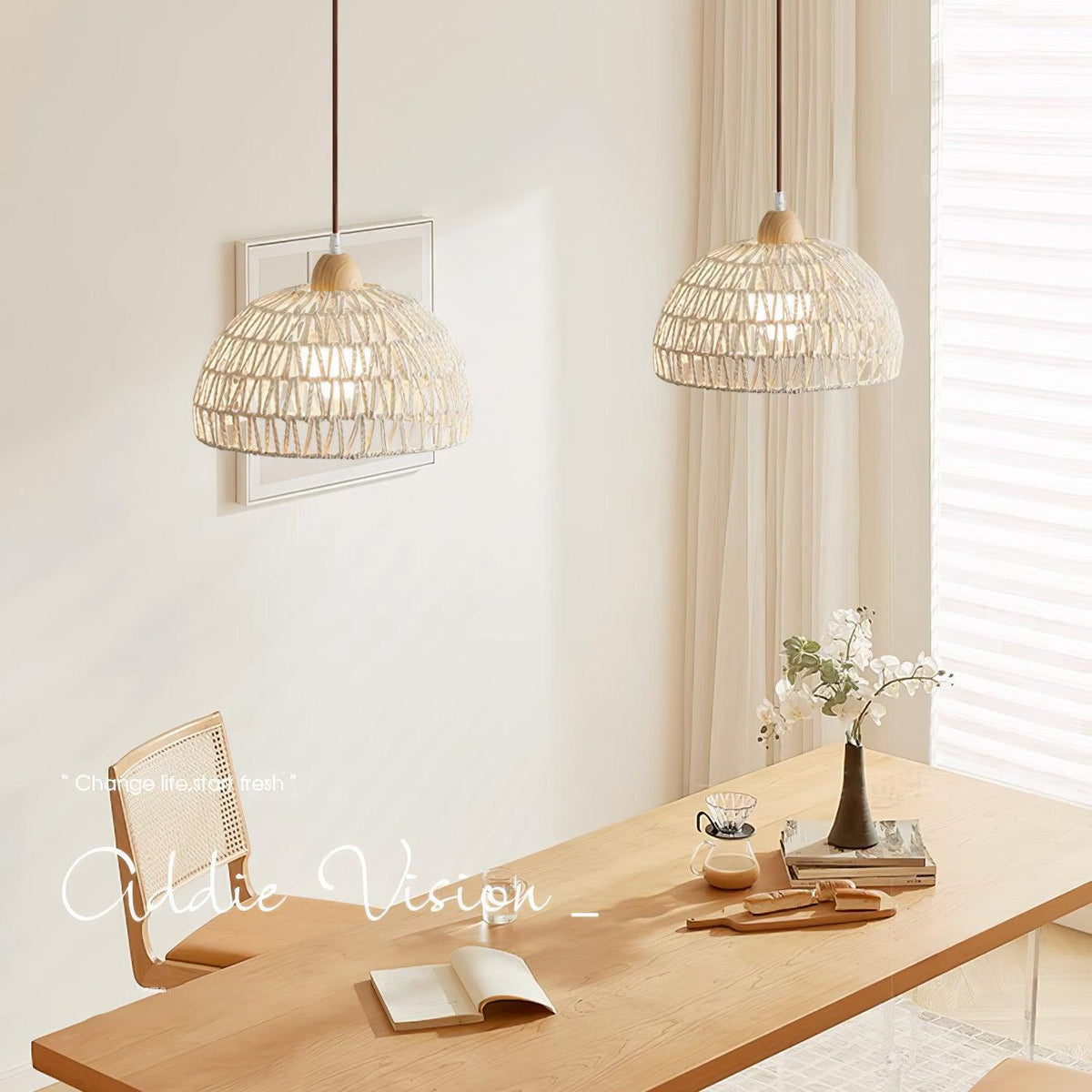 Plug-In Pendant Light Rattan — Pendant Light | Maison Monashee — view 11