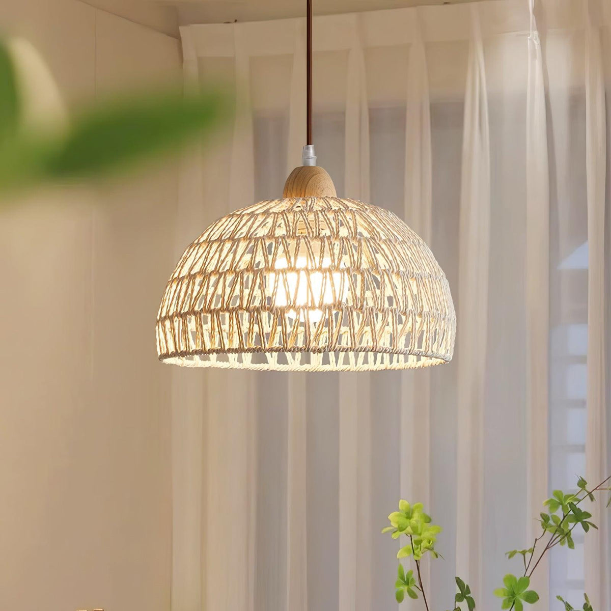 Plug-In Pendant Light Rattan — Pendant Light | Maison Monashee — view 3