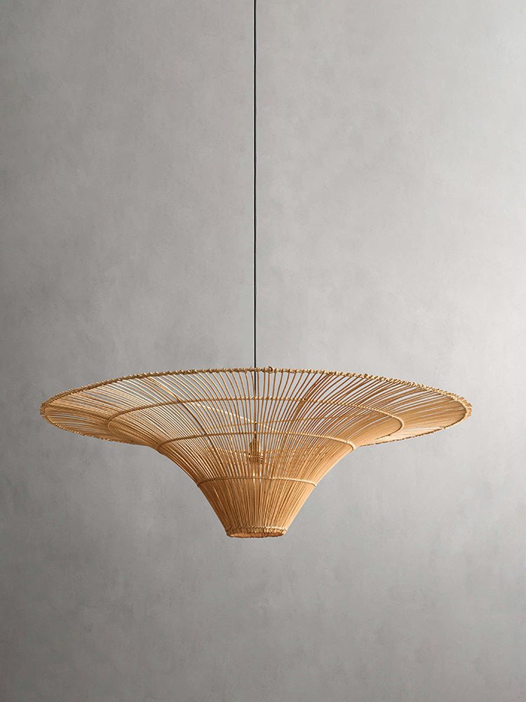 Wide Rattan Pendant Light — Pendant Light | Maison Monashee — view 9