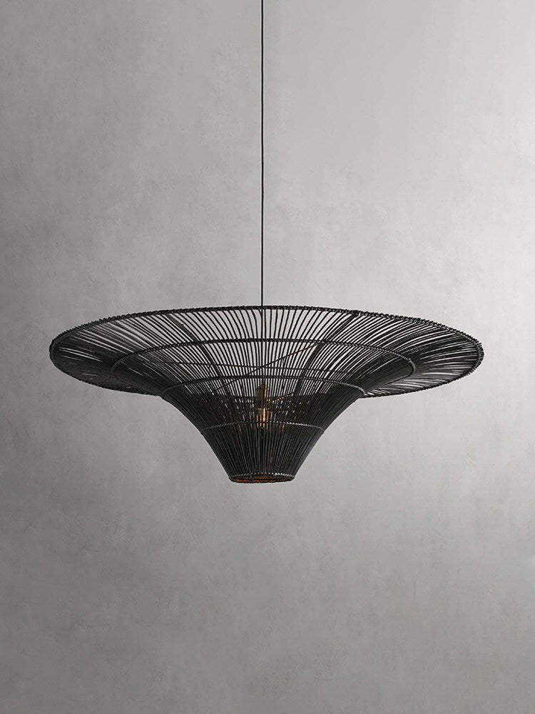 Wide Rattan Pendant Light — Pendant Light | Maison Monashee — view 12