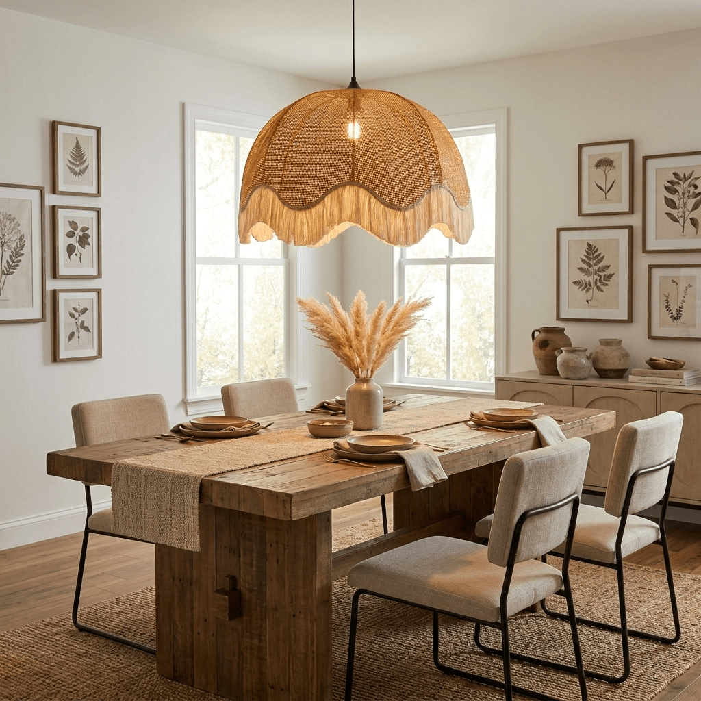 Scallop Rattan Pendant Light — Pendant Light | Maison Monashee — view 5