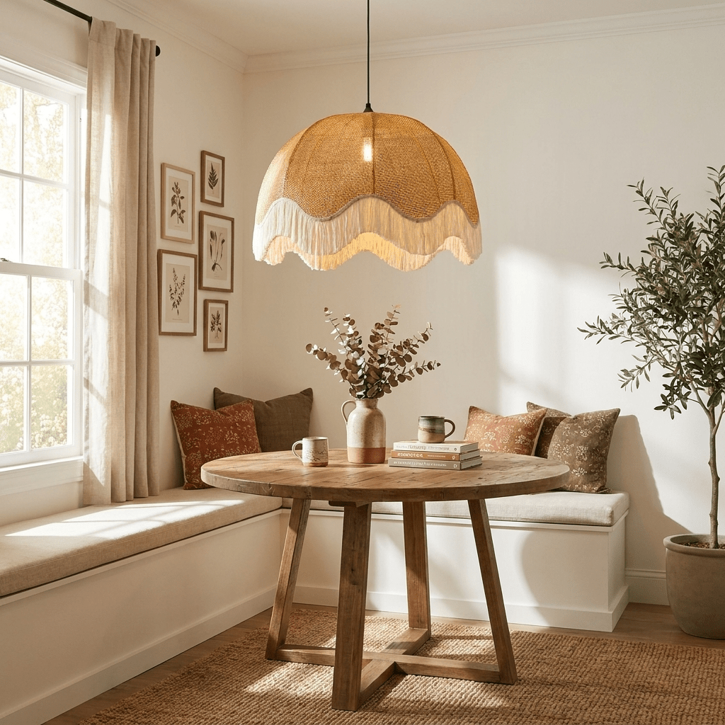 Scallop Rattan Pendant Light — Pendant Light | Maison Monashee — view 3