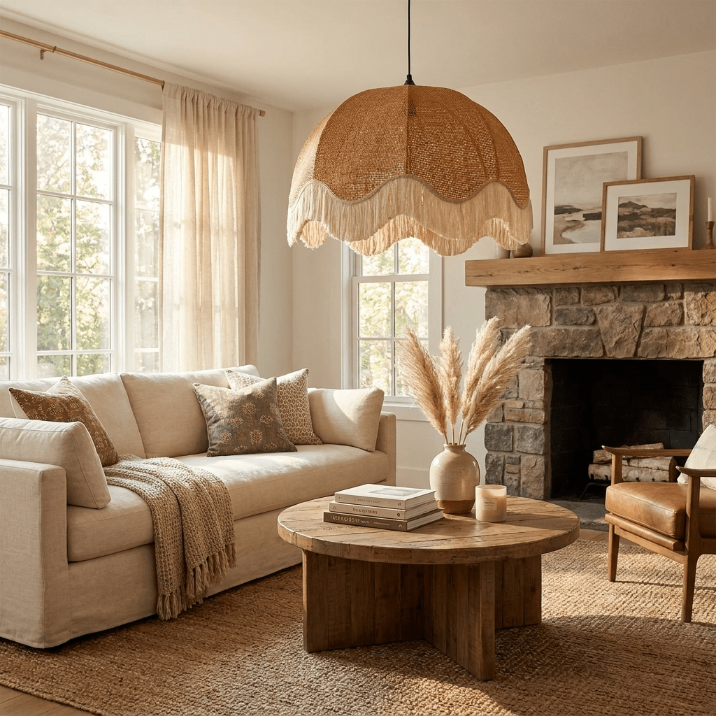 Scallop Rattan Pendant Light — Pendant Light | Maison Monashee — view 6
