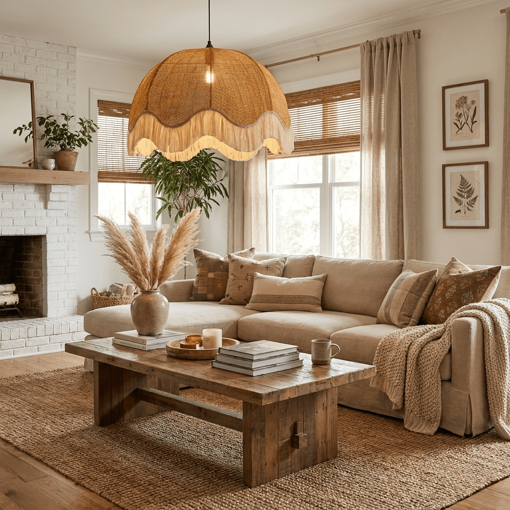 Scallop Rattan Pendant Light — Pendant Light | Maison Monashee — view 4