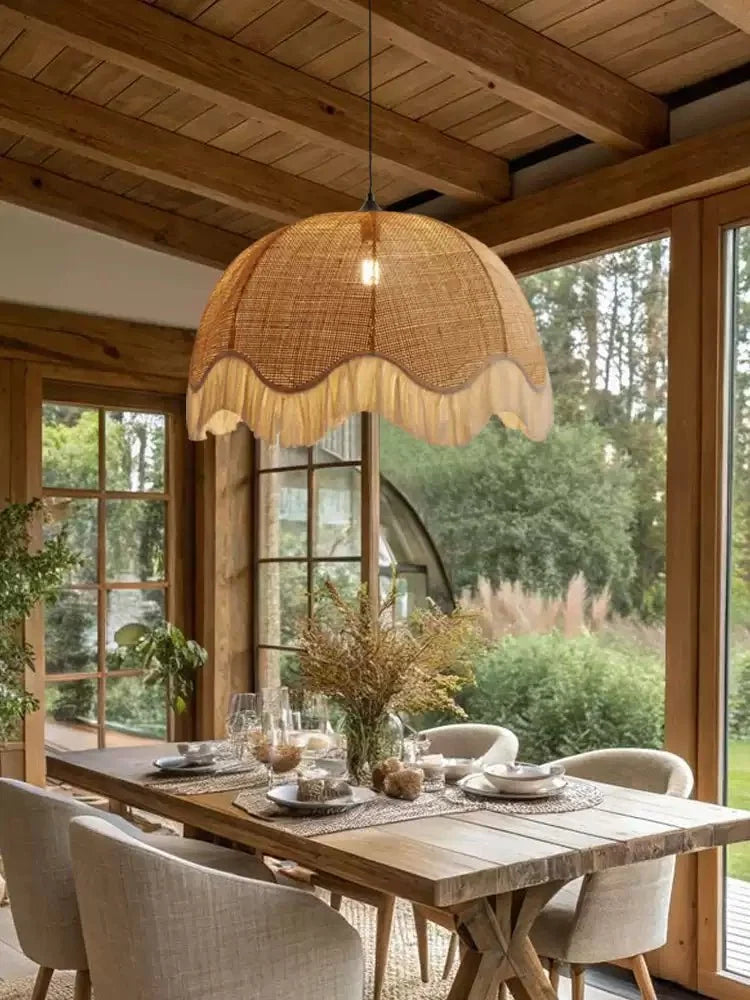 Scallop Rattan Pendant Light — Pendant Light | Maison Monashee — view 11